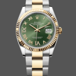 Rolex Datejust 126233 Olive Green Dial Yellow Gold and Oystersteel 36MM Unisex Replica Watch