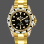 Rolex GMT-Master II 116758 Yellow Gold Black Dial Diamonds 40mm Mens Replica Watch