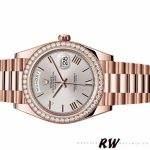 Rolex Day-Date 228345RBR Sundust Roman Dial Diamond Bezel 40mm Mens Replica Watch - Image 4