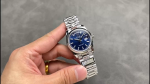 Rolex Day Date 36 36mm Bright Blue Diamond-Set Dial Fluted Bezel Presi m128236 0023 - Image 2