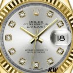 Rolex Datejust 279178 Silver Diamond Mark Fluted Bezel 28mm Lady Replica Watch - Image 2