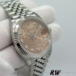 Rolex Datejust 126234 Fluted Bezel Pink Jubilee Diamond Dial 36MM Unisex Replica Watch - Image 4