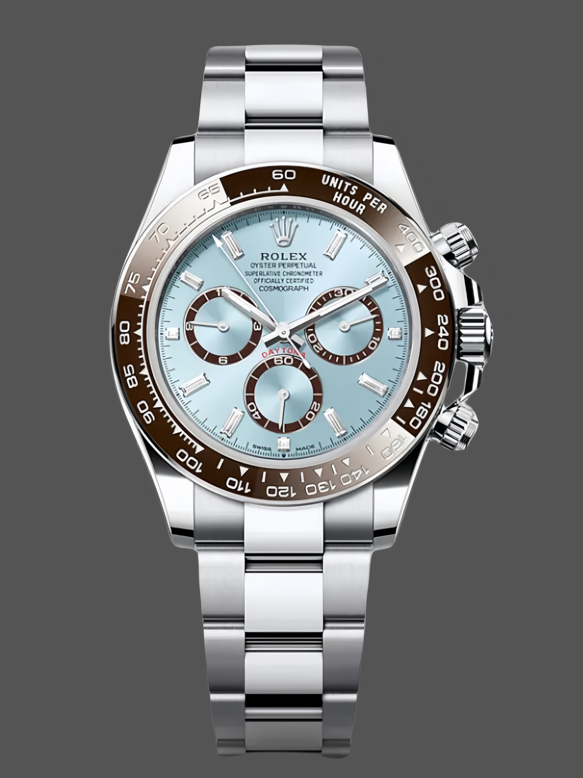 15F4D9D7-95B2-CA2F-6AC6-81F662EC8566 Rolex Platinum Cosmograph Daytona Ice Blue Ice Blue Diamond Baguette Mark 126506 0002 - Image 1