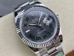 Rolex Datejust m126334 0021 Fluted Bezel Grey Wimbledon Dial 41MM Mens Replica Watch - Image 4