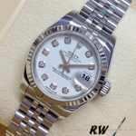 Rolex Datejust 179174 White Diamond Dial Fluted Bezel 26MM Lady Replica Watch - Image 2