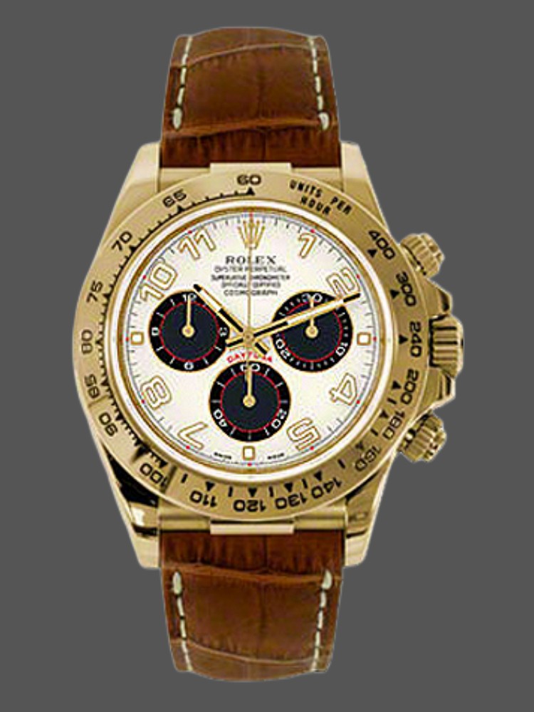 1608D254-4A86-853D-CF02-F6C5F028CD6D Rolex Daytona 116518 Ivory Dial Brown Leather Strap 40mm Mens Replica Watch - Image 1