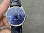 Rolex Cellini Date 50519 Blue Dial Blue Leather Strap 39MM Mens Replica Watch - Image 3