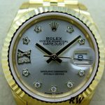 Rolex Datejust 279178 Silver Dial Diamond Yellow Gold 28mm Lady Replica Watch - Image 2