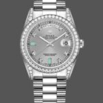 Rolex Day-Date 118389 White Gold Silver Dial 36MM Unisex Replica Watch