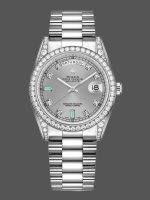 Rolex Day-Date 118389 White Gold Silver Dial 36MM Unisex Replica Watch