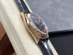 Rolex Day Date 36 Everose Gold Black Dial 118135 0063 Leather Watch - Image 6