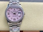 Rolex Day Date 36 Platinum Pink Opal Diamond-Set Roman Dial Diamond Bezel m128396tbr 0009 - Image 3