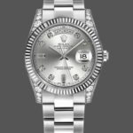 Rolex Day Date 118339 Silver Dial Fluted Bezel 36mm Unisex Replica Watch