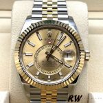 Rolex Sky-Dweller 326933 Stainless Steel Yellow Gold Champagne Dial 42MM Mens Replica Watch - Image 2