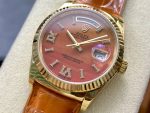 Rolex Day-Date 128238 Fluted Bezel Carnelian dial 36MM Unisex Replica Watch - Image 5