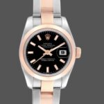 Rolex Datejust 179161 Stainless Steel and Everose Gold Black Index Dial 26MM Lady Replica Watch