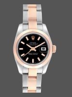 Rolex Datejust 179161 Stainless Steel and Everose Gold Black Index Dial 26MM Lady Replica Watch