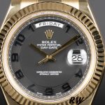 Rolex Day-Date 218238 Concentric Circle Black Dial Yellow Gold 41MM Mens Replica Watch - Image 2