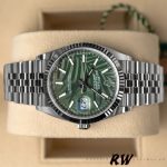 Rolex Datejust 126234 Olive Green Palm Motif Dial 36MM Unisex Replica Watch - Image 14