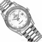 Rolex Day Date 118339 White Dial Fluted Bezel 36mm Unisex Replica Watch - Image 3
