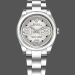 Rolex Oyster Perpetual 177200 Silver Maxi Arabic Dial 31mm Lady Replica Watch