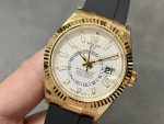Rolex Sky Dweller m336238 0003 Yellow Gold White Dial 42mm Mens Replica Watch - Image 5