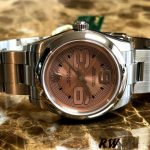 Rolex Oyster Perpetual 177200 Pink Maxi Arabic Dial Domed Bezel 31mm Lady Replica Watch - Image 4