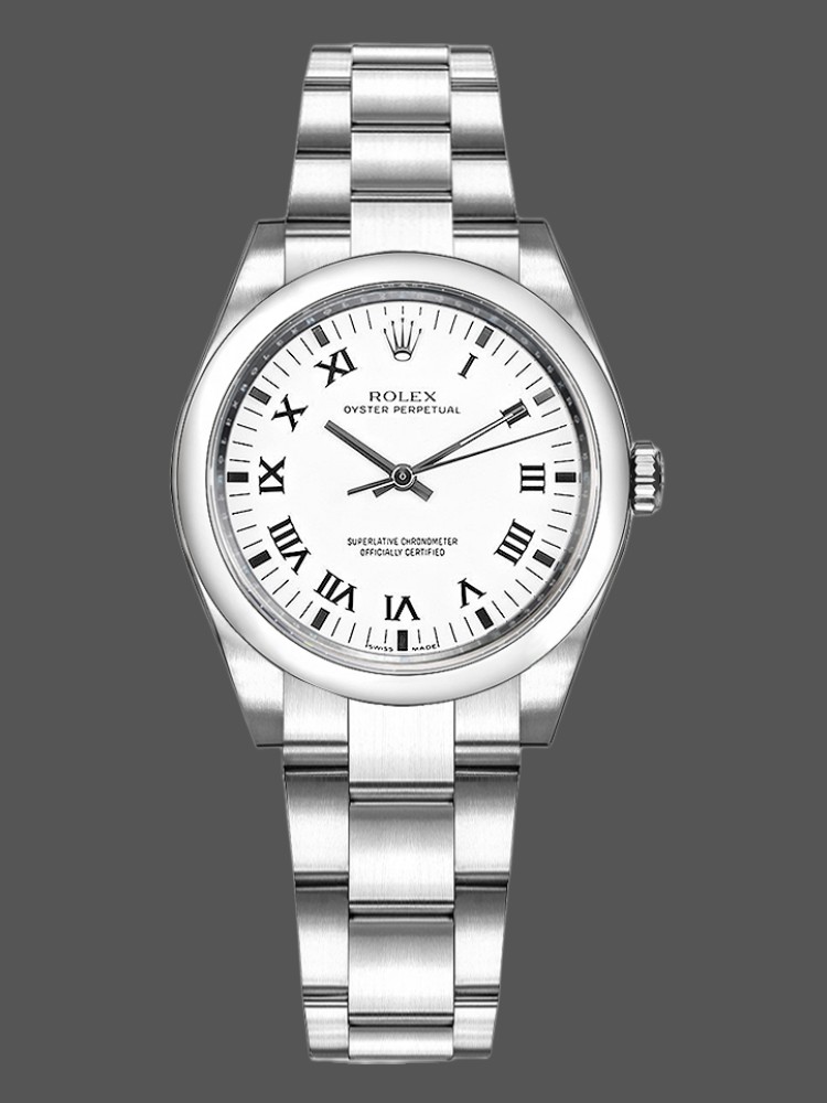 1D118584-988C-A6B5-8091-630B0A134A0A Rolex Oyster Perpetual 177200 White Roman Dial Oyster Bracelet 31mm Lady Replica Watch - Image 1