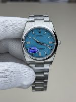 2024 Rolex Oyster Perpetual 126000 Stainless Steel Baby Blue Dial Replica Watch - Image 3