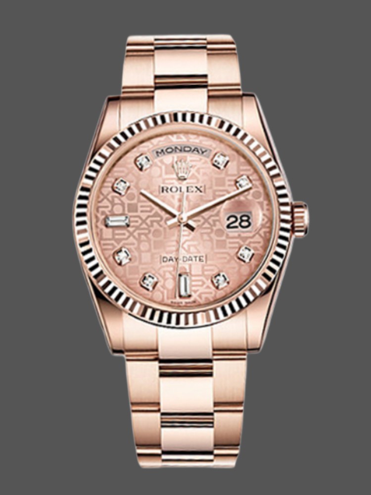 1E04C349-070E-F7C6-1D74-4068DCE7FE16 Rolex Day-Date 118235 Pink Jubilee dial 36mm Lady Replica Watch - Image 1
