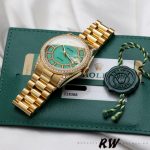 Rolex Day-Date 118388 Yellow Gold Green Diamond Diamond Dial 36MM Unisex Replica Watch - Image 6