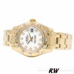 Rolex Pearlmaster 80318 Yellow Gold White Dial 29MM Lady Replica Watch - Image 2