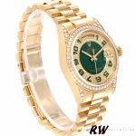 Rolex Day-Date 118388 Yellow Gold Green Enamel Diamond Dial 36MM Unisex Replica Watch - Image 2