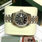 Rolex Datejust 179174 Black Index Dial Fluted Bezel 26MM Lady Replica Watch - Image 3