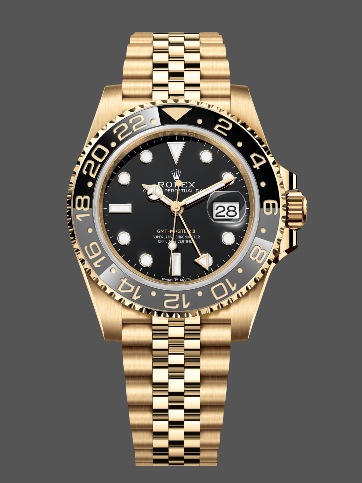 1F4E7C7B-F5BF-E470-9EF2-FB284AAE4E9E Rolex GMT Master II 40mm m126718grnr 0001 Oyster Bracelet Black Dial Mens Replica Watch - Image 1