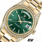 Rolex Day-Date 118388 Yellow Gold Green Index Dial 36MM Unisex Replica Watch - Image 4