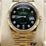 Rolex Day-Date 128238 Fluted Bezel Green Diamond Dial 36MM Unisex Replica Watch - Image 11