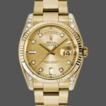 Rolex Day-Date 118338 Champagne Diamonds Dial 36mm Unisex Replica Watch