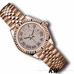 Rolex Datejust 279175 Diamond Pave Dial Rose Gold 28mm Lady Replica Watch - Image 3