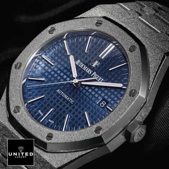 Frosted AP Replica Blue Dial on the black backround