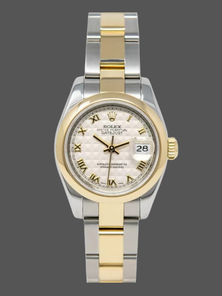 2231BA9E-99BE-C0BF-2044-BF7878998BC1 Rolex Datejust 179163 Smooth Bezel Pyramid Ivory Dial 26MM Lady Replica Watch - Image 1