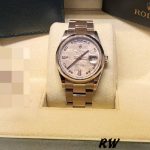 Rolex Day-Date 118209 White Gold Meteorite Grey Dial 36mm Unisex Replica Watch - Image 6