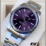 Rolex Oyster Perpetual Air-King 114200 Grape Red Index Dial 34mm Unisex Replica watch - Image 12