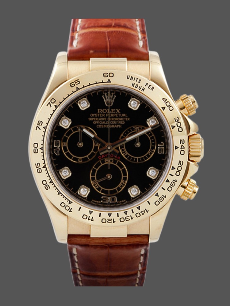 236C08AD-EA2F-5B2A-FFAE-60807A449B0E Rolex Cosmograph Daytona 116518 Black Dial 40mm Mens Replica Watch - Image 1