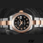Rolex Datejust 179161 Stainless Steel and Everose Gold Concentric Circle Black Dial 26MM Lady Replica Watch - Image 4