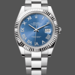 Rolex Datejust 126334 0025 Fluted Bezel Blue Roman Numeral Dial 41MM Mens Replica Watch