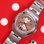 Rolex Oyster Perpetual 177200 Pink Maxi Arabic Dial Domed Bezel 31mm Lady Replica Watch - Image 2