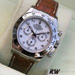 Rolex Daytona 116519 white Arabic dial brown leather strap 40mm Mens Replica Watch - Image 3
