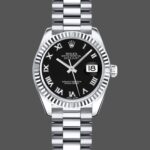 Rolex Datejust 179179 Black Roman Numeral Dial Fluted Bezel 26MM Lady Replica Watch