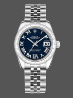 Rolex Datejust 178344 Stainless Steel Blue Dial Diamonds 31MM Lady Replica Watch